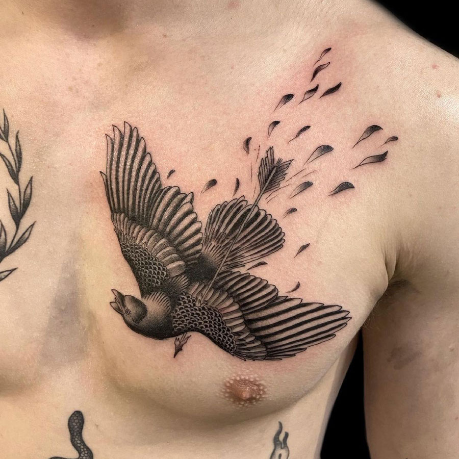 Raul Hurtado Bird and Arrow Tattoo